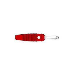 BANAANSTEKKER 4MM MALE ROOD MET DWARSGAT EN SOLDEERAANSLUITING BUELA 30 K