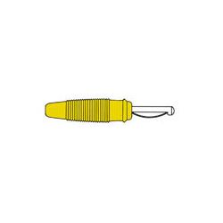 BANAANSTEKKER 4MM MALE GEEL MET DWARSGAT EN SOLDEERAANSLUITING 60VDC 30A
