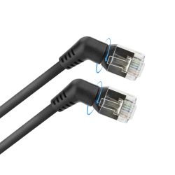 PATCHKABEL S/FTP CAT6A 5.0M ZWART SLIME DRAAIBARE CONNECTOREN