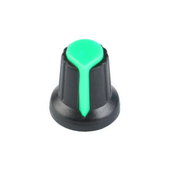 KNOP ZWART GROENE LIJN 15MM VOOR 6MM KARTEL AS