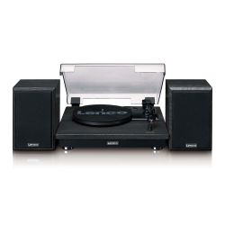 PLATENSPELER MET BLUETOOTH EN TWEE EXTERNE LUIDSPREKERS ZWART