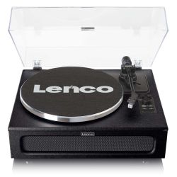 PLATENSPELER ZWART MET BLUETOOTH EN 4 SPEAKERS