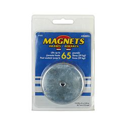 MAGNEET 67X9.5MM KERAMISCH MET 6.4MM GAT IN VERCHROOMDE BEHUIZING