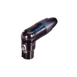 XLR PLUG FEMALE 3P HAAKS ZWART VERZILVERDE KONTAKTEN