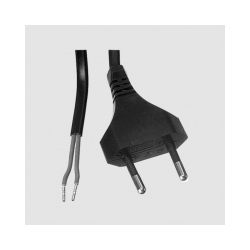 NETSNOER 2X0.75MM2 EUROSTEKKER - OPENEND 2,0M 2,5A/230V ZWART