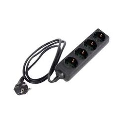 STEKKERDOOS RA 4 VOUDIG 1.5M 3X1.0MM2 SNOER ZWART