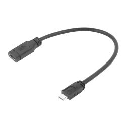 KABEL USB 2.0 MICRO-B MALE - USB-C FEMALE 0.2M