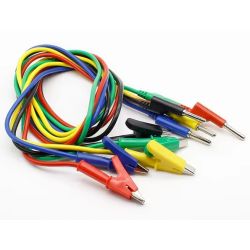 SET MEETSNOEREN 4MM BANAAN - KROKODILKLEM 100CM 15A ROOD+ZWART