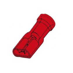 SCHUIF 6.3MM GEISOLEERD ROOD 50 STUKS