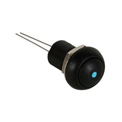 DRUK 1 X MAAK ROND 2A/125VAC ZWART MET BLAUWE LED