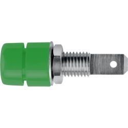 STEKKERBUS 4MM GROEN NIKKEL 6.3MM FASTON AANSLUITING