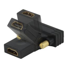 VERLOOP HDMI FEMALE - DVI(24+1) MALE KNIKBAAR