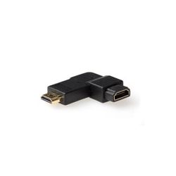 VERLOOP HDMI FEMALE - HDMI MALE 90GR HAAKS LINKS VLAK