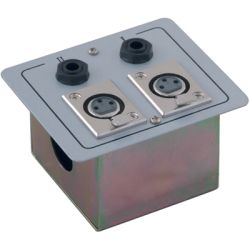MUURPLAAT MET 2 X XLR FEMALE + 2 X JACK 6,35MM FEMALE