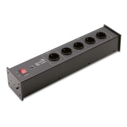 HIFI STEKKERDOOS 5 VOUDIG MET NETFILTER ZWART