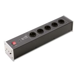 HIFI STEKKERDOOS 5 VOUDIG MET NETFILTER ZILVER