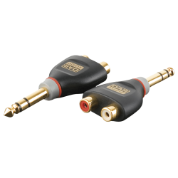VERLOOP 6,3MM JACK STEREO MALE-2 X TULP FEMALE